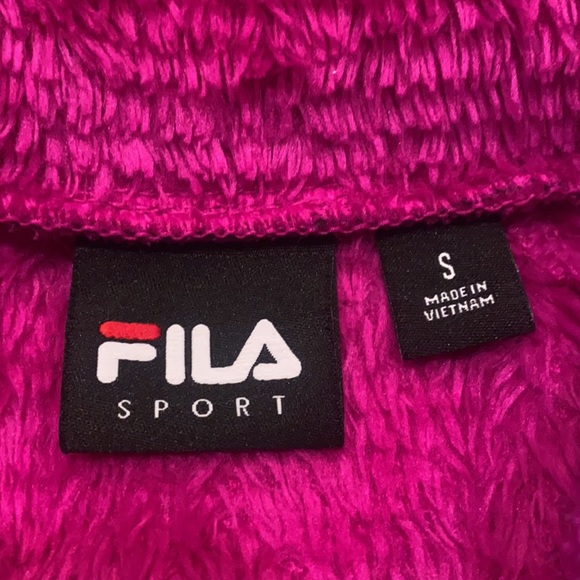 Fila Sport pink and black full zip fleece/faux fur jacket, size small - Picture 7 of 7